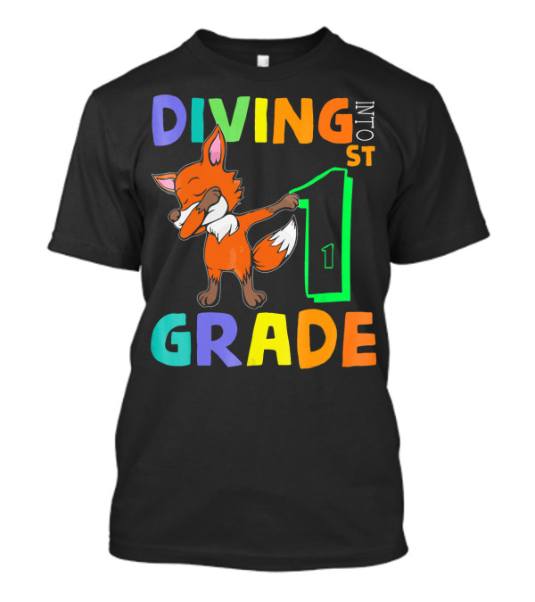 Diving Into 1st Grade Fox Dabbing T-Shirt