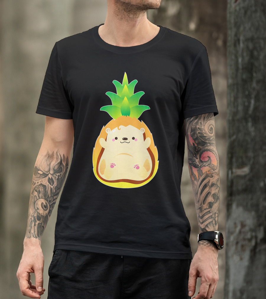 Pinehog Hedgehog Pineapple Cute Cartoon Crossover T-Shirt