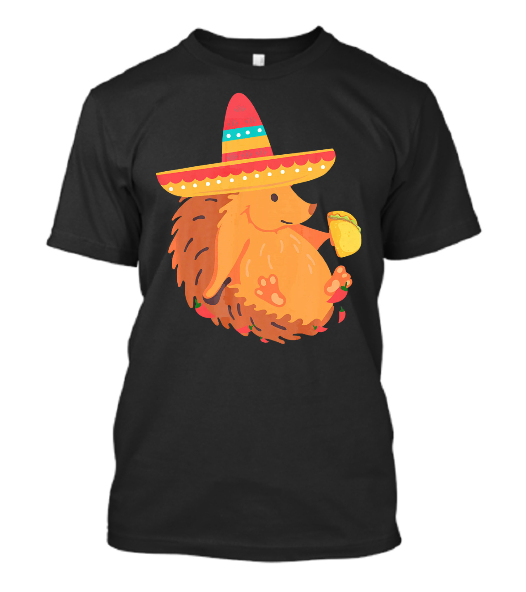 Sombrero Hedgehog With Taco And Mexican T-Shirt