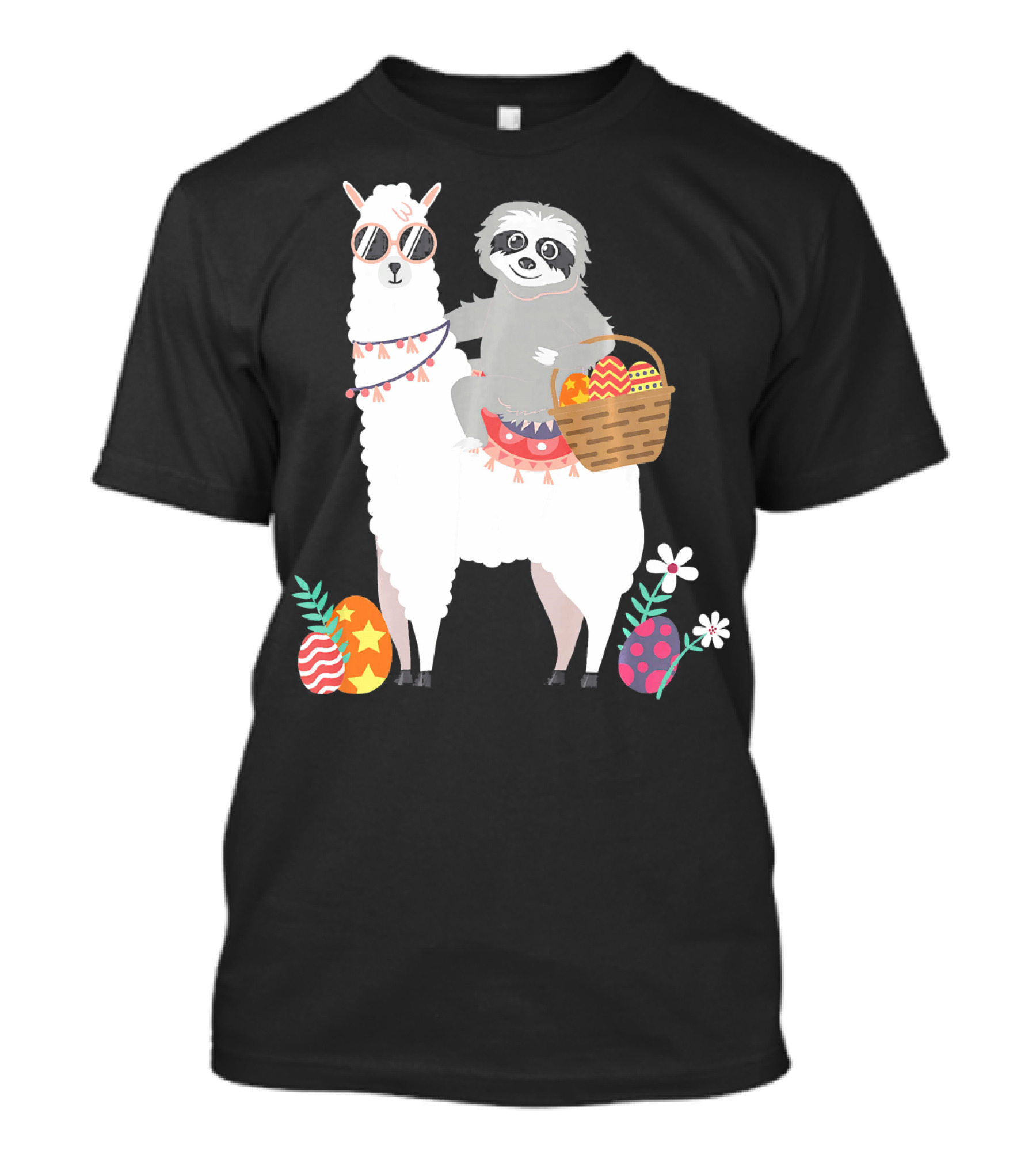 Sloth Llama Easter Egg Hunt Funny Cute T-Shirt