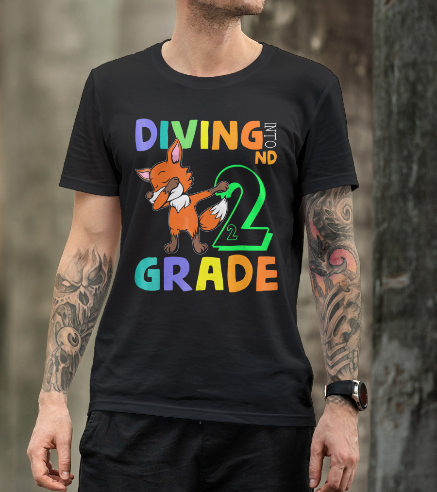 Diving Into 2nd Grade Fox Dabbing T-Shirt