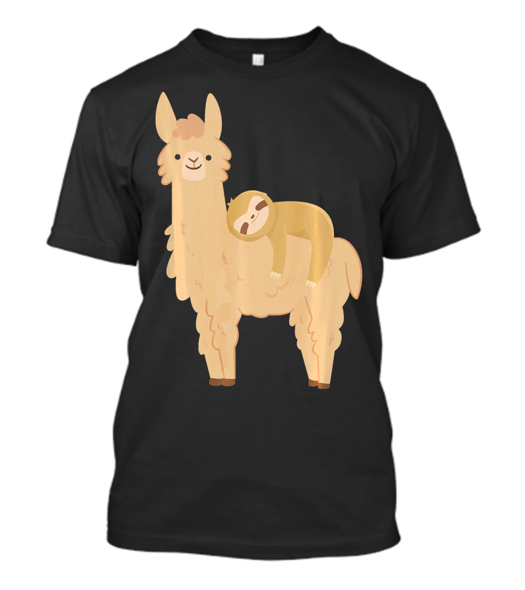 Sloth Napping On Llama T-Shirt