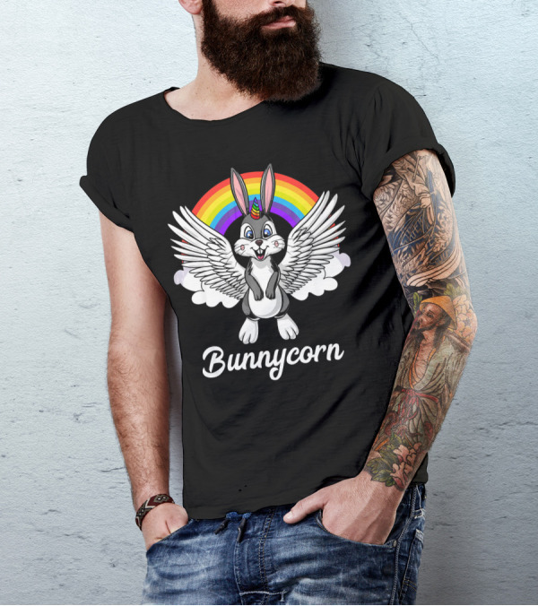 Bunnycorn Cute Rabbit Unicorn With Wings And Rainbow T-Shirt