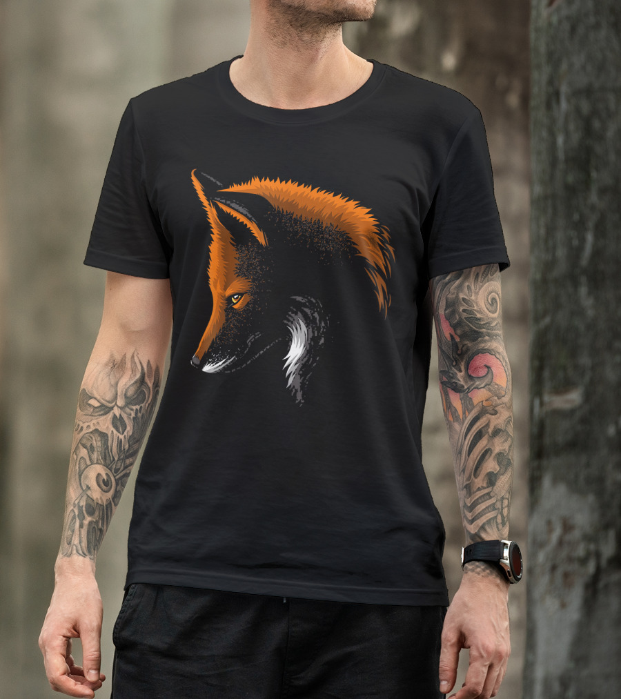 Shadow Face Fox Beautiful Animal T-Shirt
