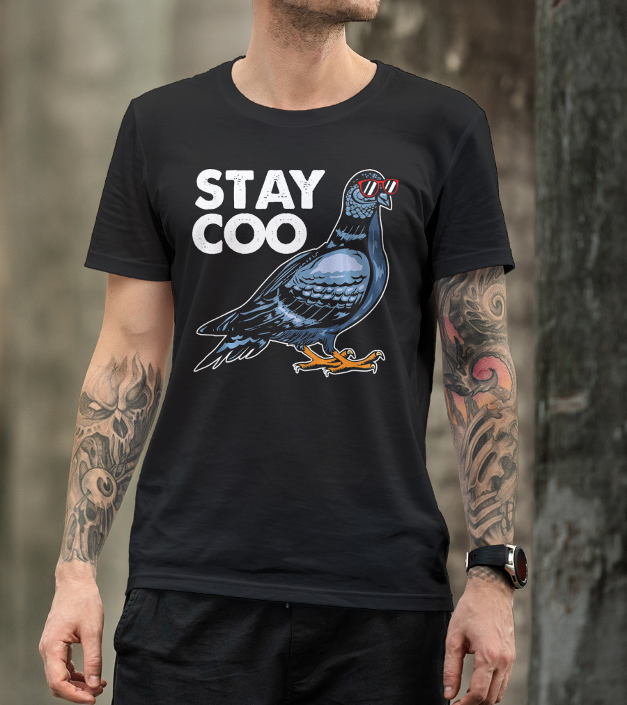 Stay Coo Pigeon With Sunglasses T-Shirt