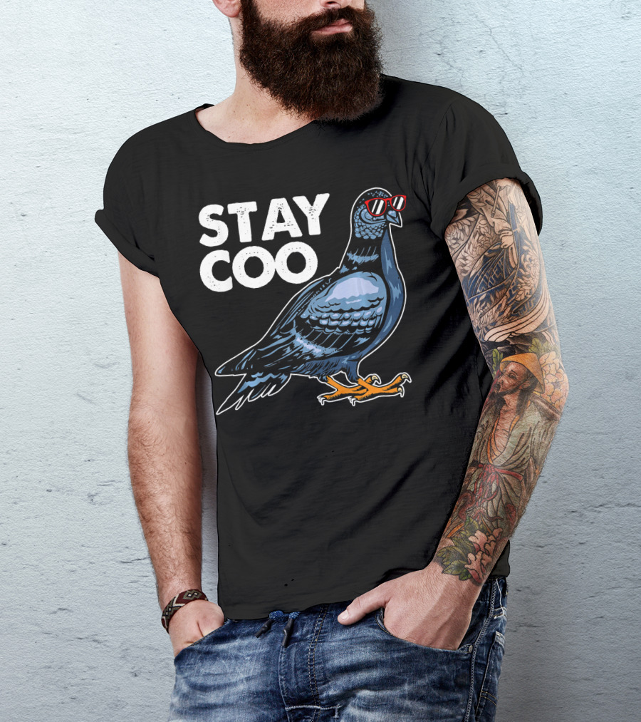 Stay Coo Pigeon With Sunglasses T-Shirt
