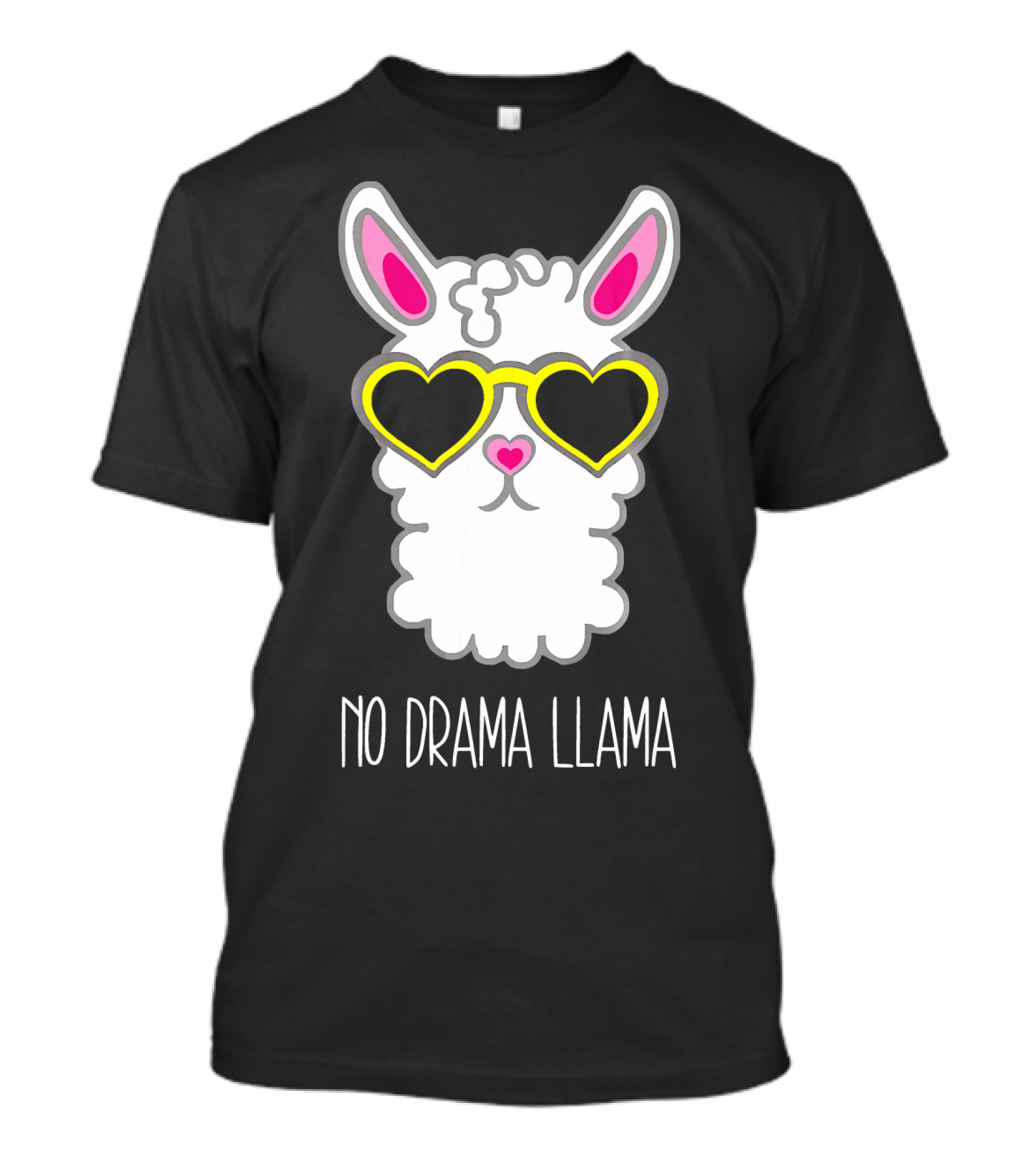 No Drama Llama Heart Sunglasses Summer Fun T-Shirt