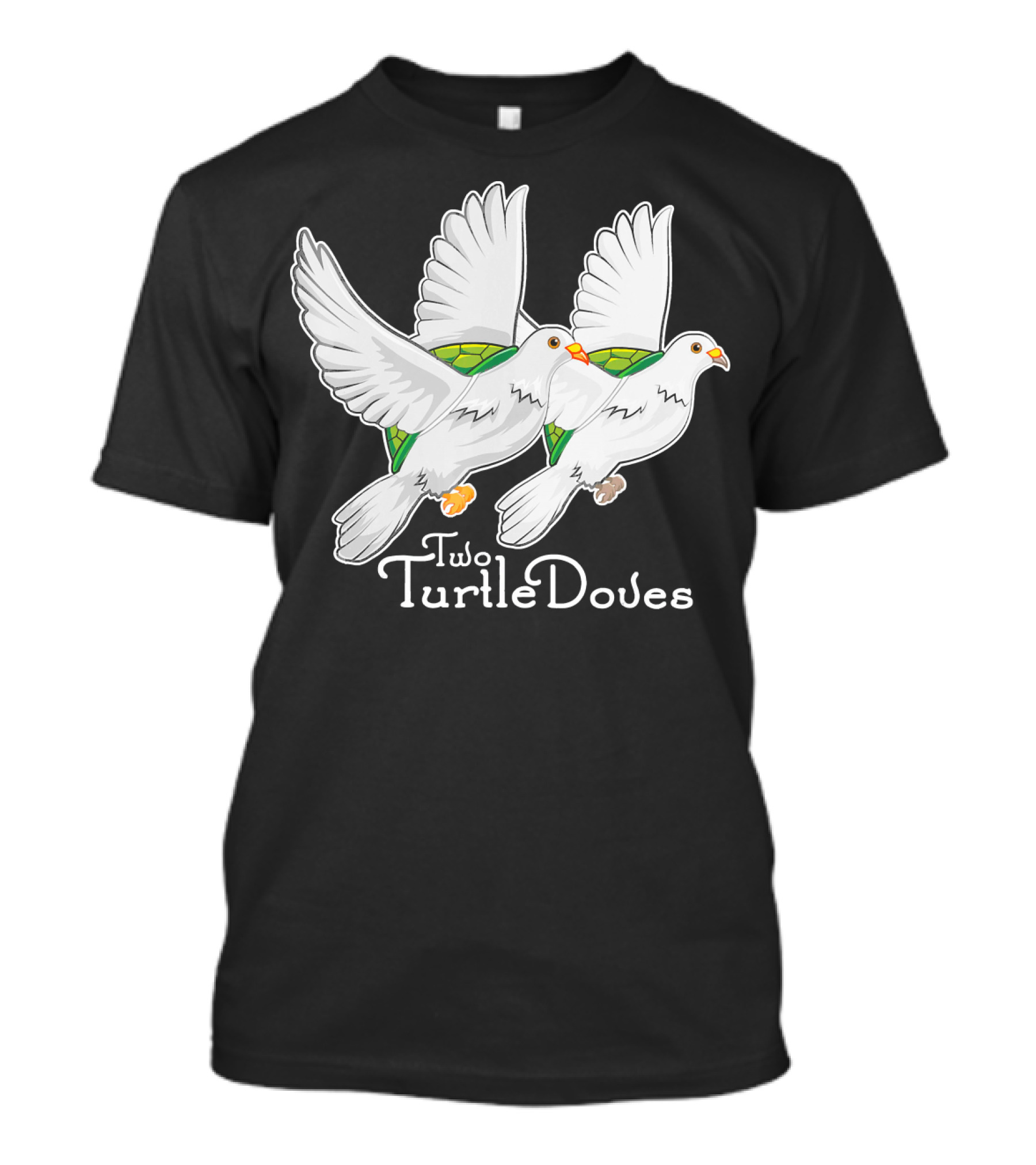 Two Turtle Doves 12 Days Of Christmas Song Festive Birds T-Shirt