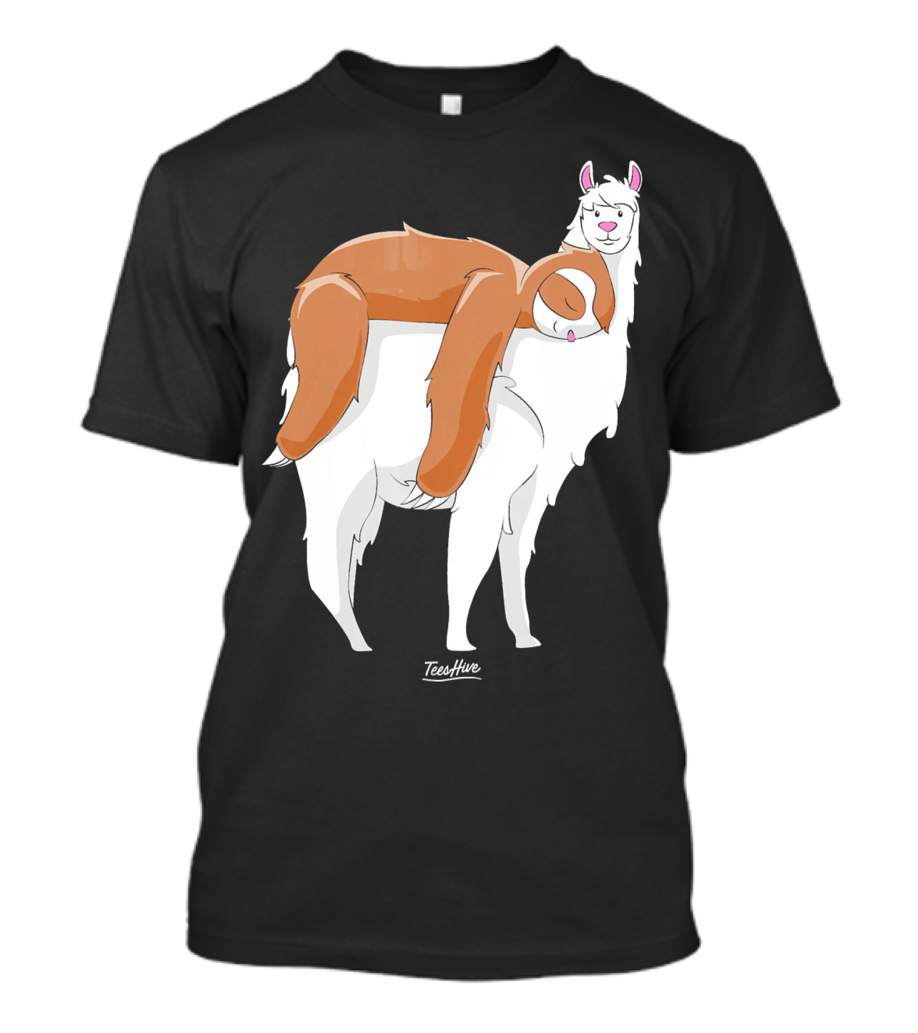 Sloth Riding Llama Love TeeHive Llama Lover T-Shirt