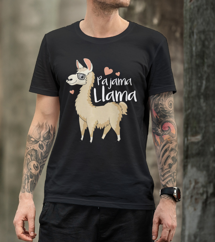 Pajama Llama Men Papa Dad Be Llama T-Shirt