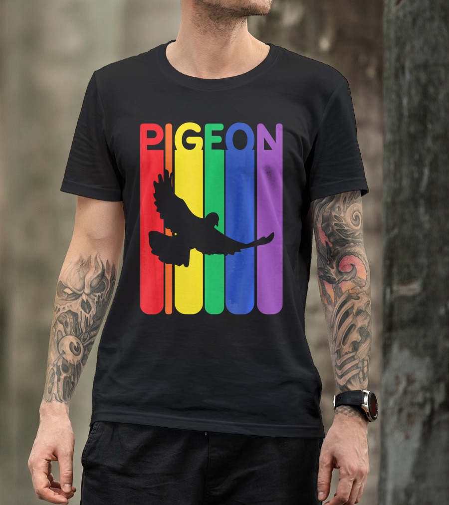 Pigeon Enthusiast Rainbow Bird Lover Colorful T-Shirt