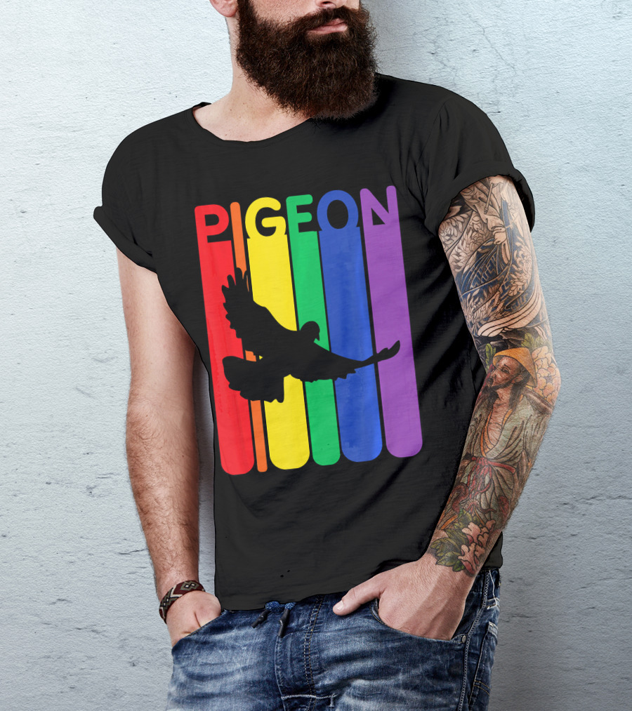 Pigeon Enthusiast Rainbow Bird Lover Colorful T-Shirt