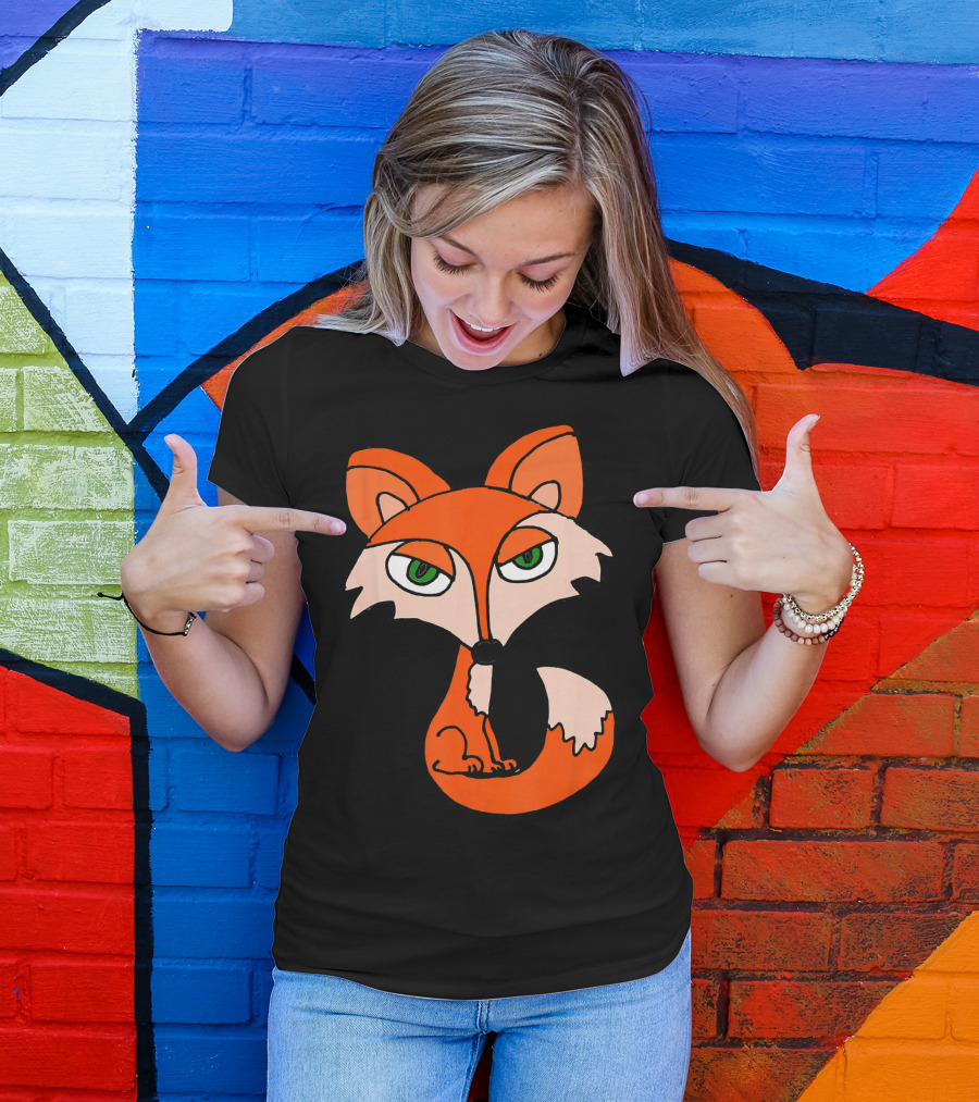 Smiletodaytees Cool Foxy Red Fox Cartoon T-Shirt