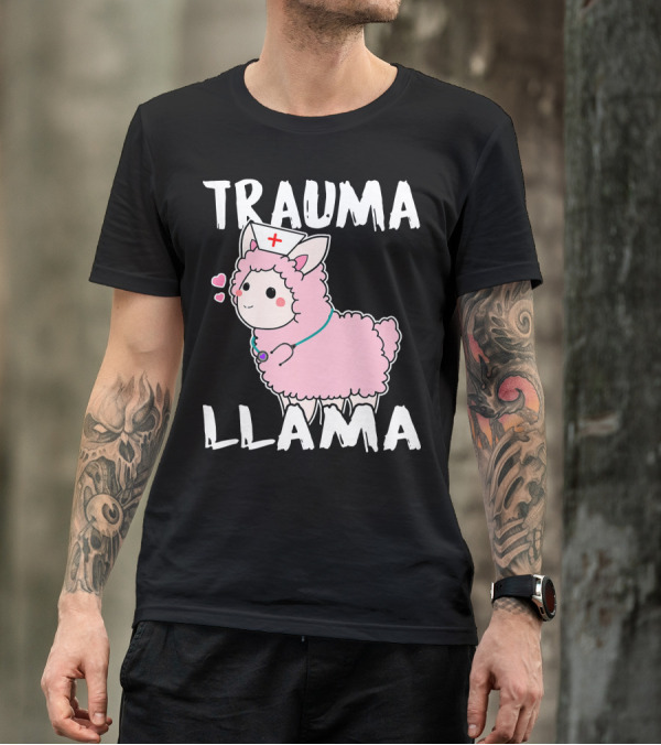 Trauma Llama Nurse EMT Alpaca Llama Cute Medical Fun T-Shirt