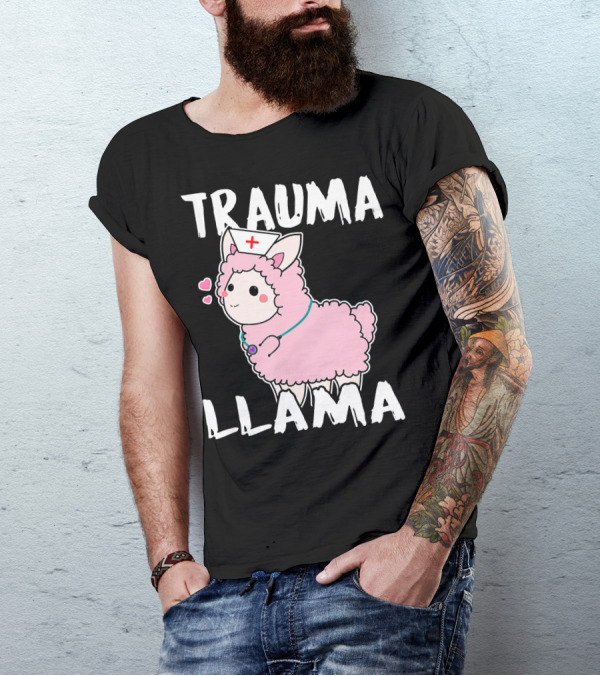 Trauma Llama Nurse EMT Alpaca Llama Cute Medical Fun T-Shirt