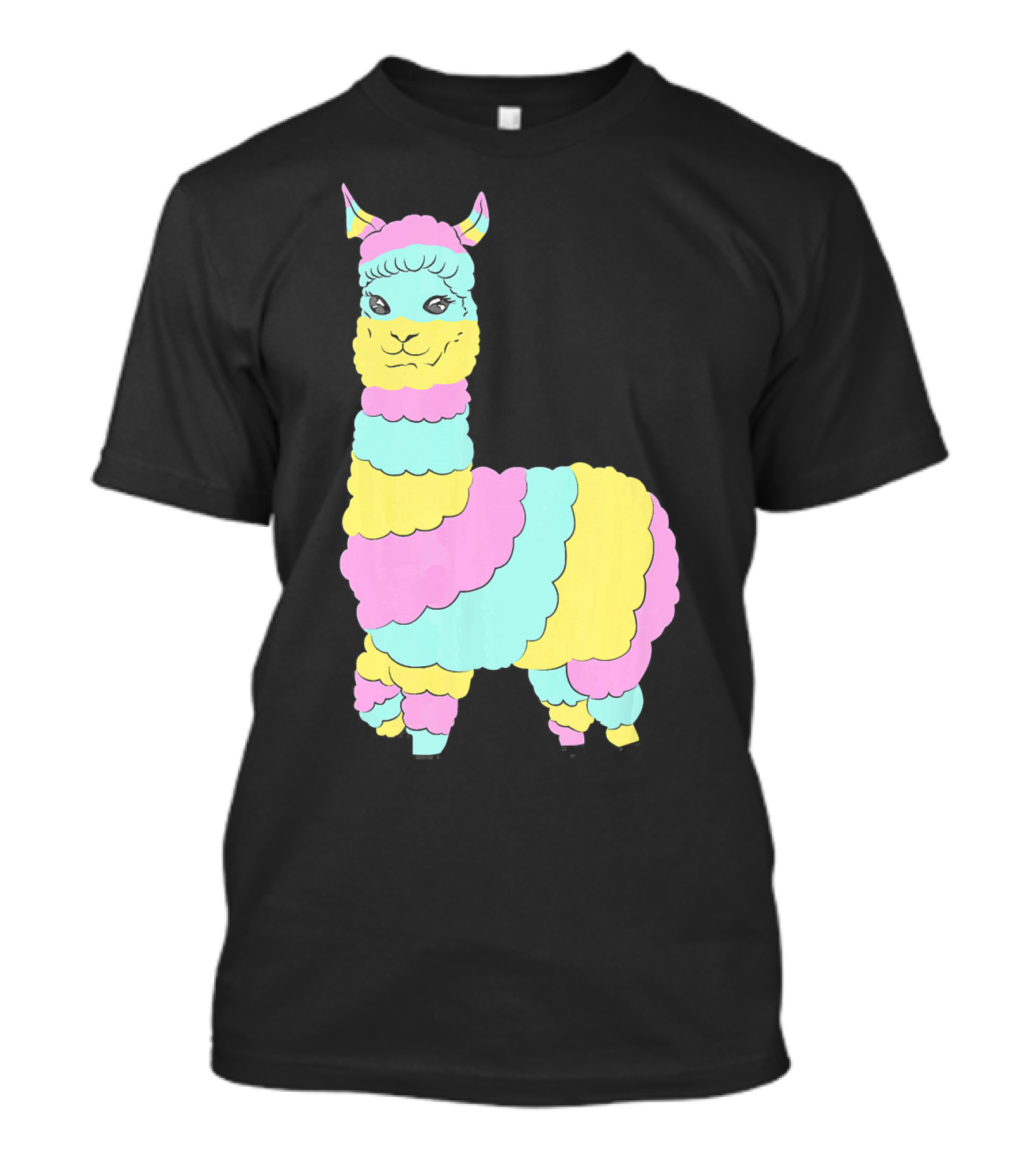 Rainbow Alpaca Llama Multicolor Layers T-Shirt
