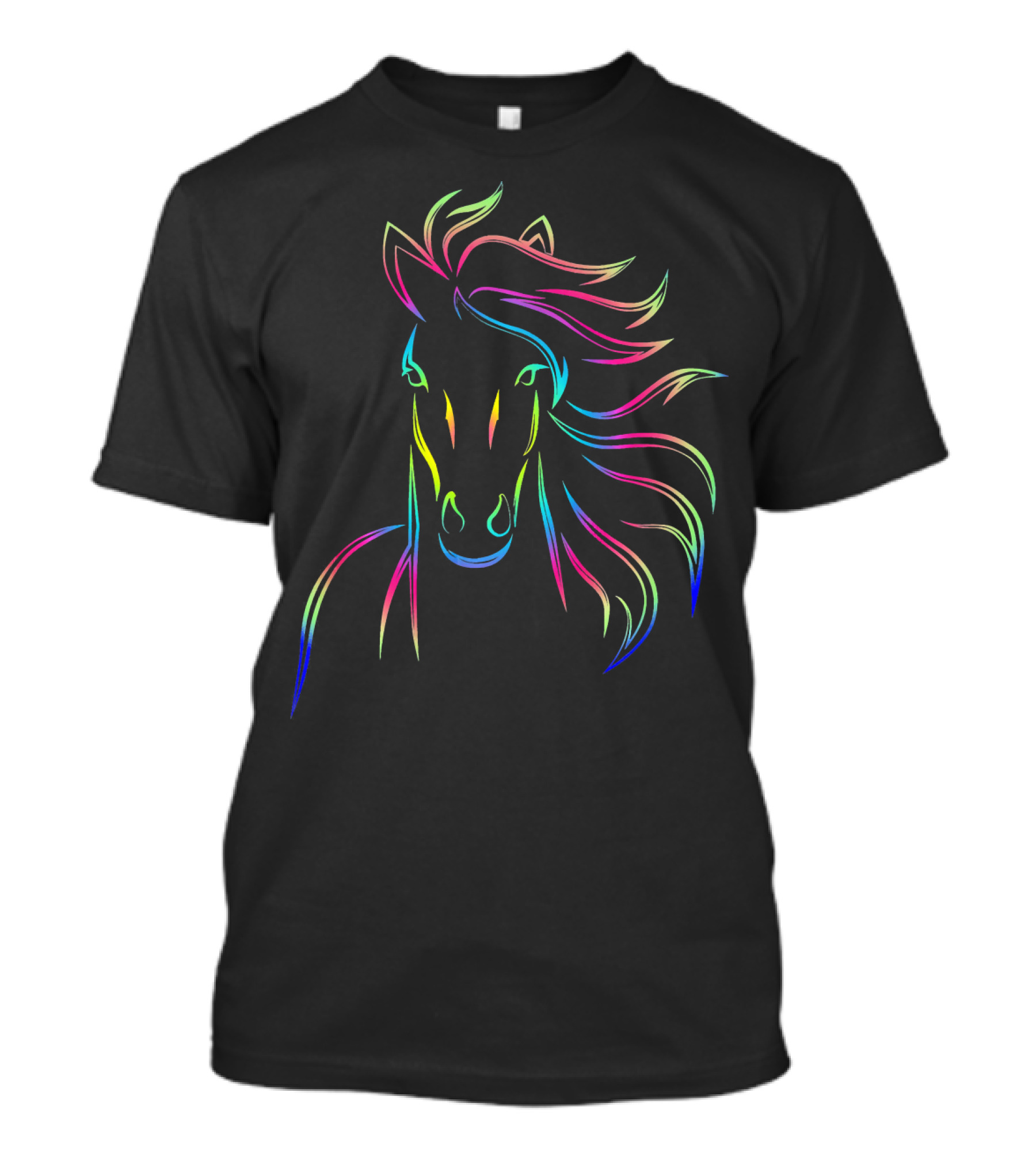 Neon Horse Dream Vibrant Outline T-Shirt