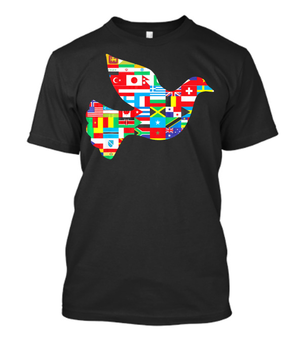 World Flags Peace Dove Symbolizing Global Harmony T-Shirt