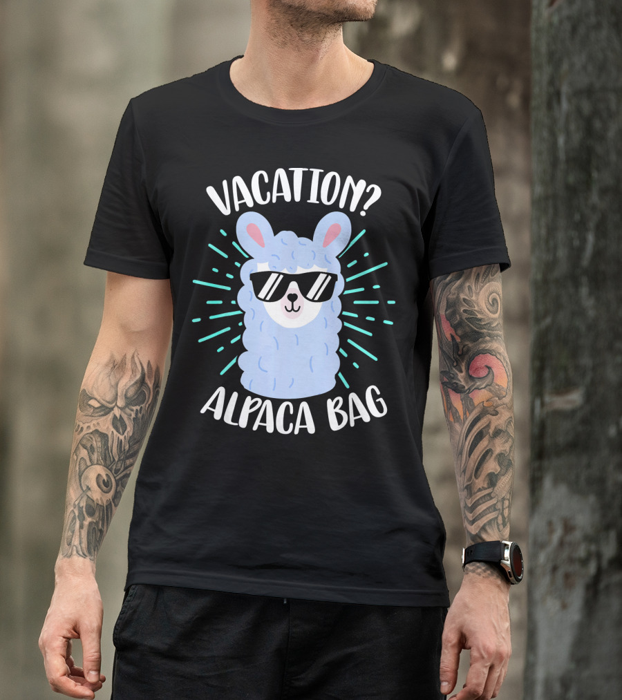 Vacation Alpaca Bag Summer Vacation Llam Fun Alpaca With Sunglasses T-Shirt