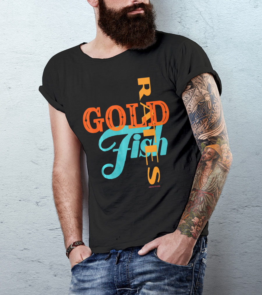 Rates Da Goldfish Retro Typography T-Shirt