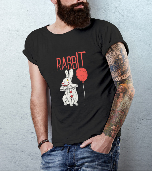 RABBIT Clown Bunny Horror Movie Balloon T-Shirt