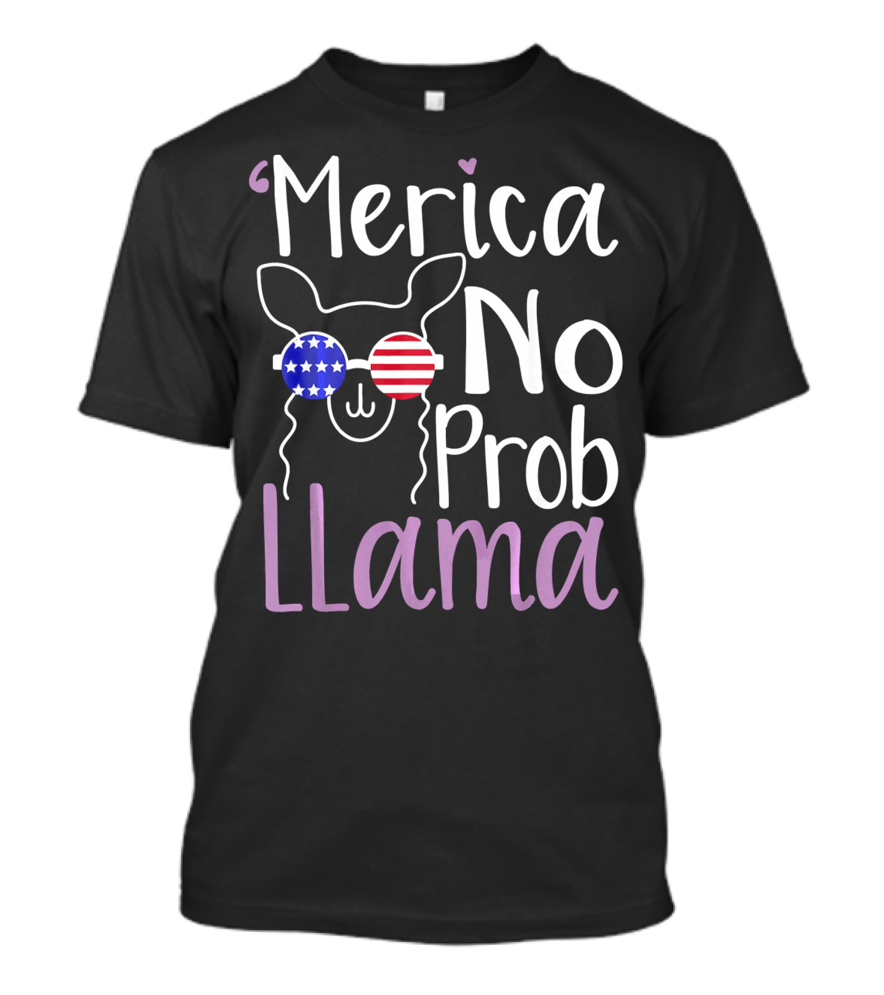 'Merica No Prob Llama Patriotic Sunglasses T-Shirt