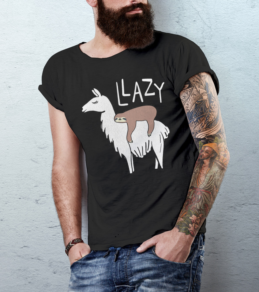 LLazy Llama With Sloth Lazy Nap T-Shirt