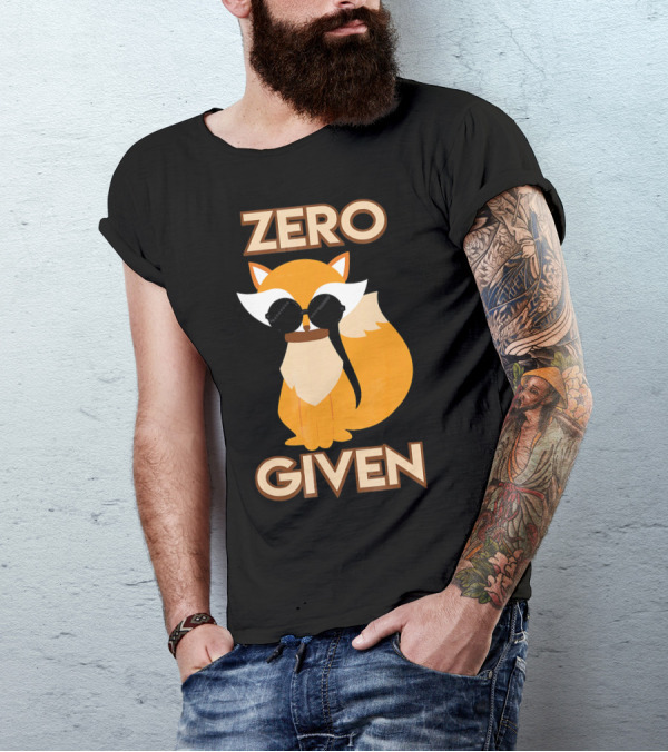 Zero Fox Given Funny Nerd Humor Sunglasses Fox T-Shirt