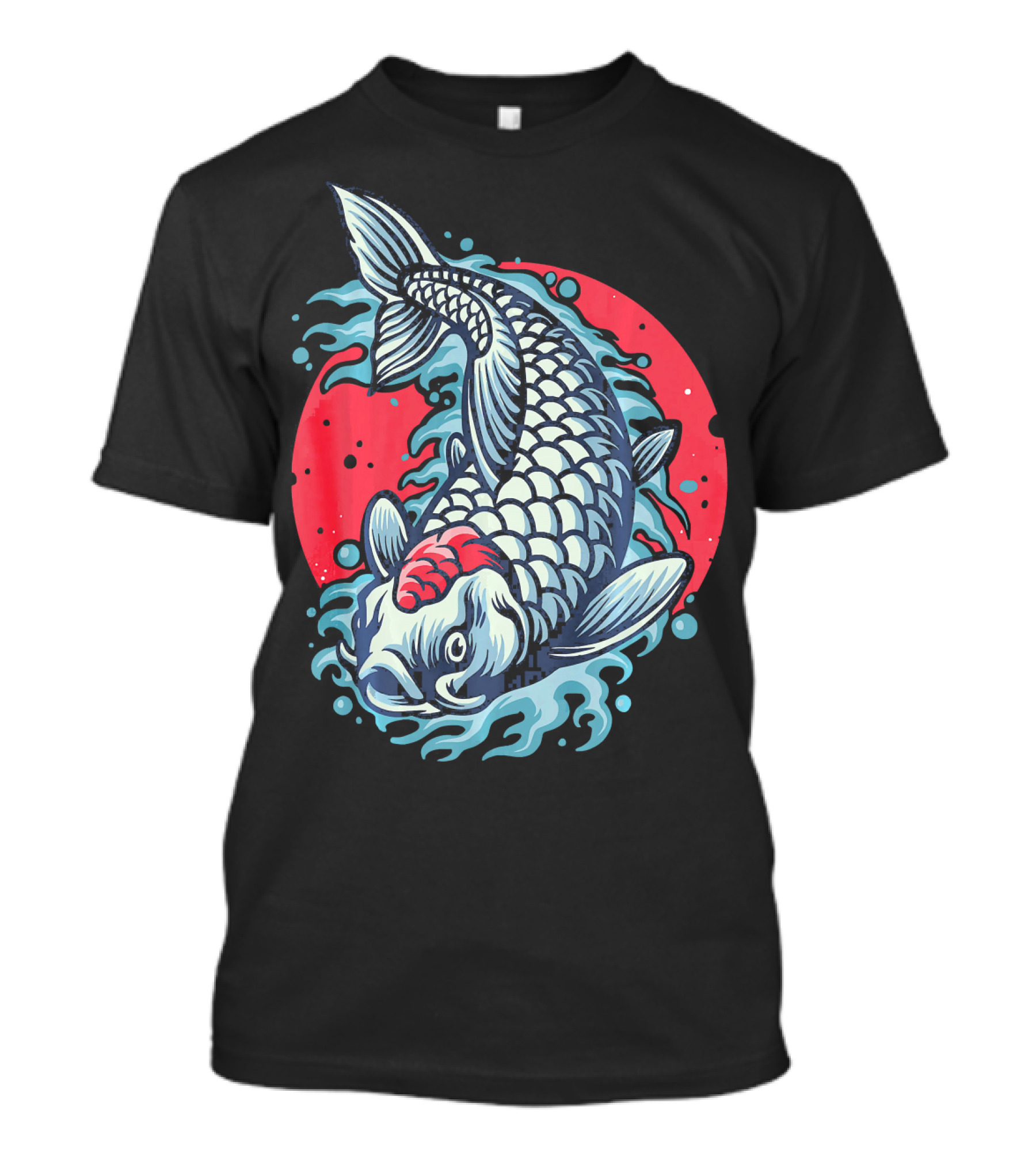 Vintage Japan Koi Carp Nishikigoi Fish Red Sun Water Splash T-Shirt