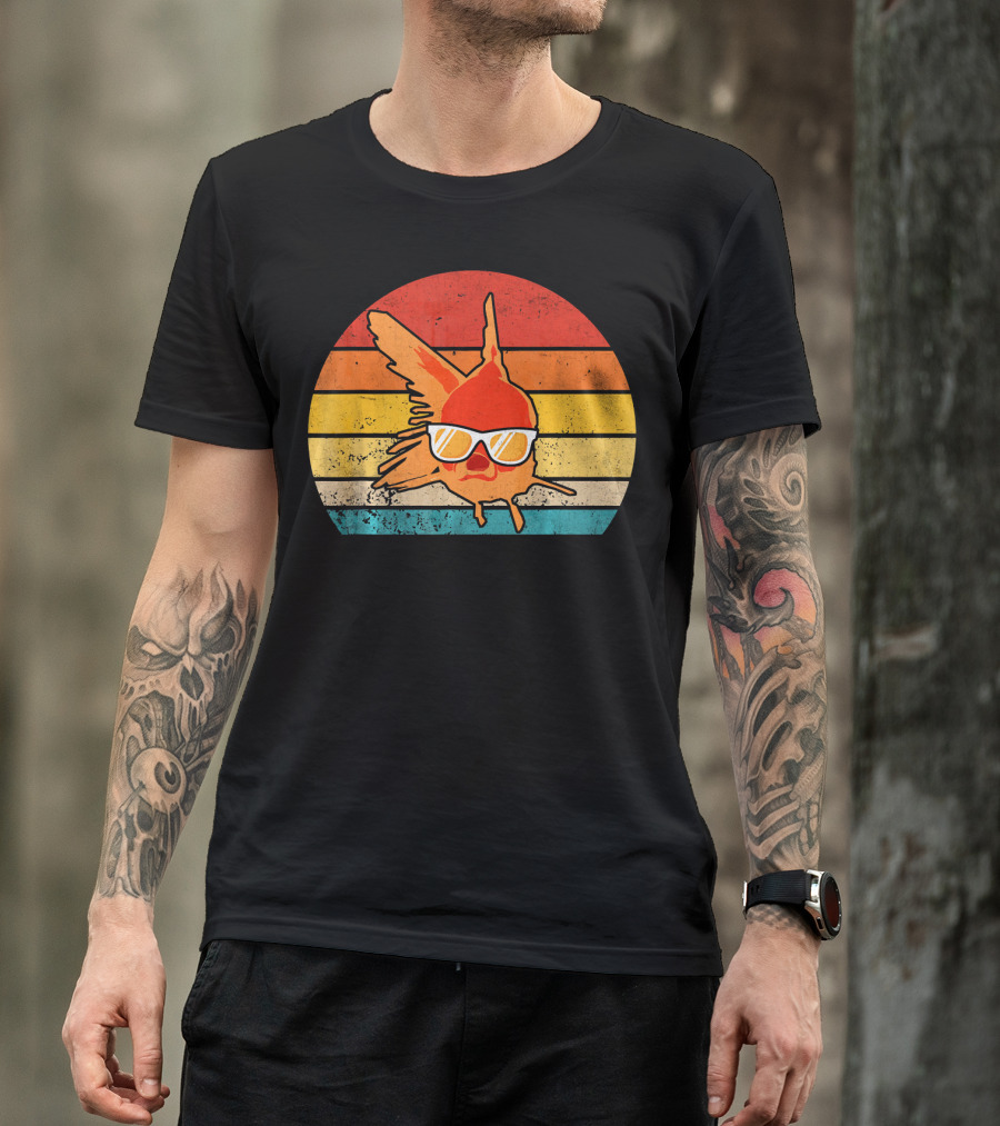 Retro Sunset Goldfish With Sunglasses T-Shirt