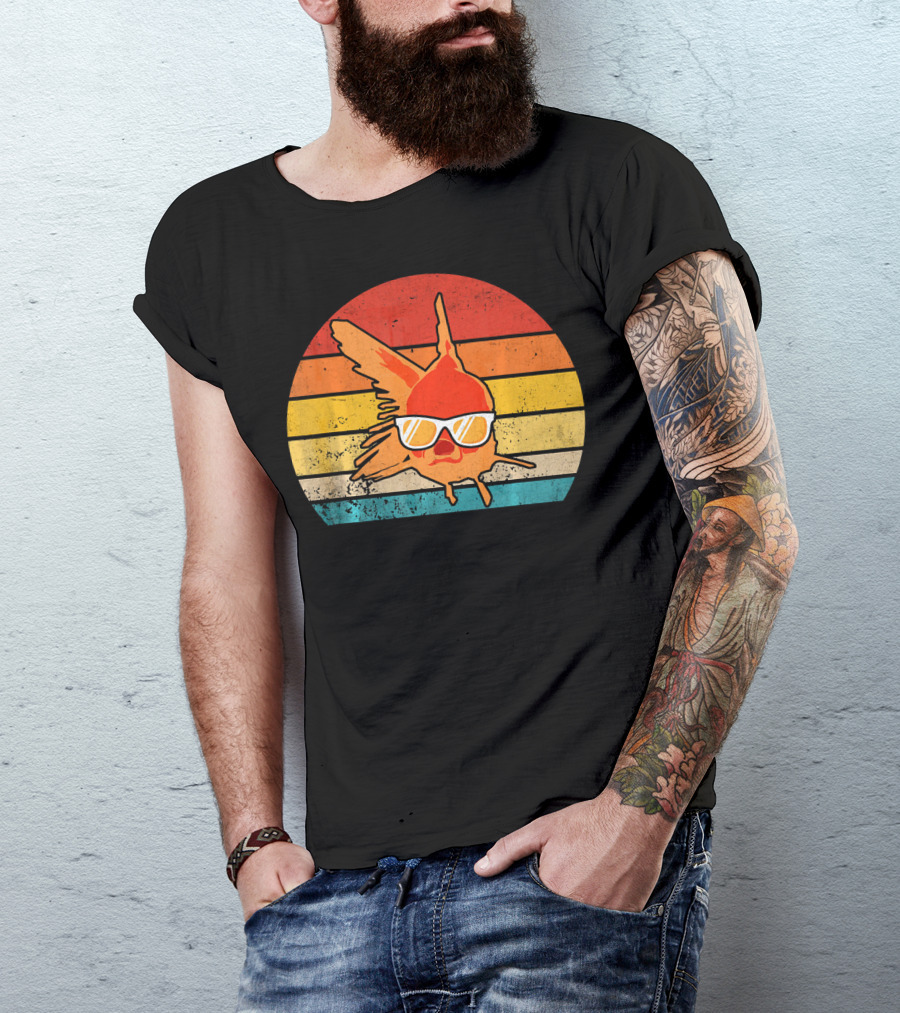 Retro Sunset Goldfish With Sunglasses T-Shirt
