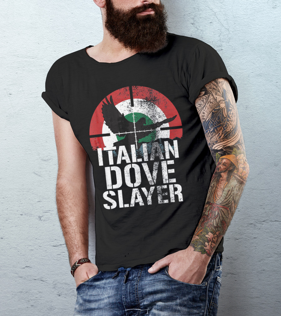 Italian Dove Slayer Vintage Flag Style Hunting Trip T-Shirt