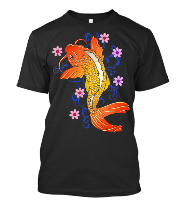 Asian Koi Fish Japanese Floral T-Shirt