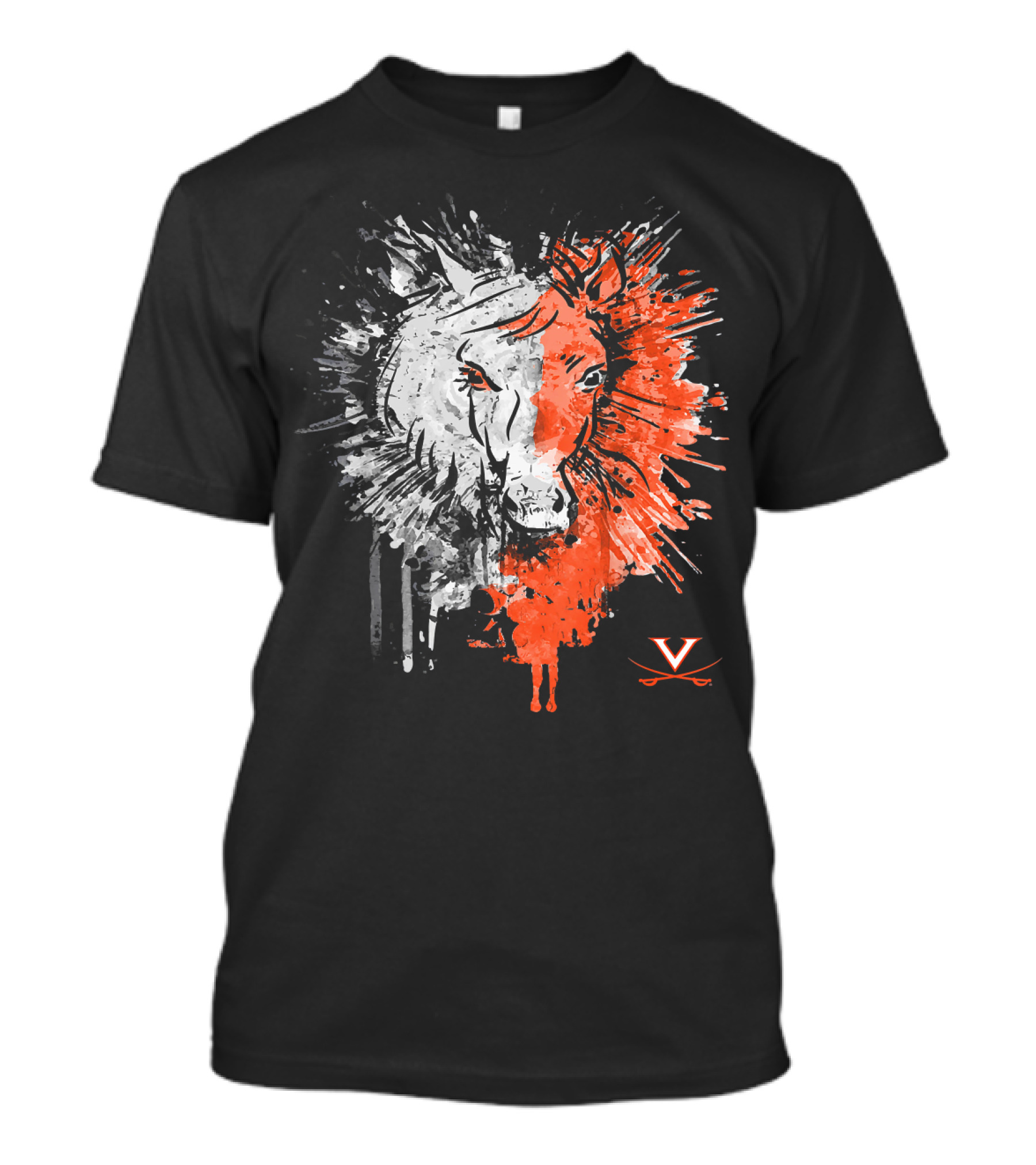 Virginia Cavaliers Horse Half Face Hor V Logo Painting T-Shirt