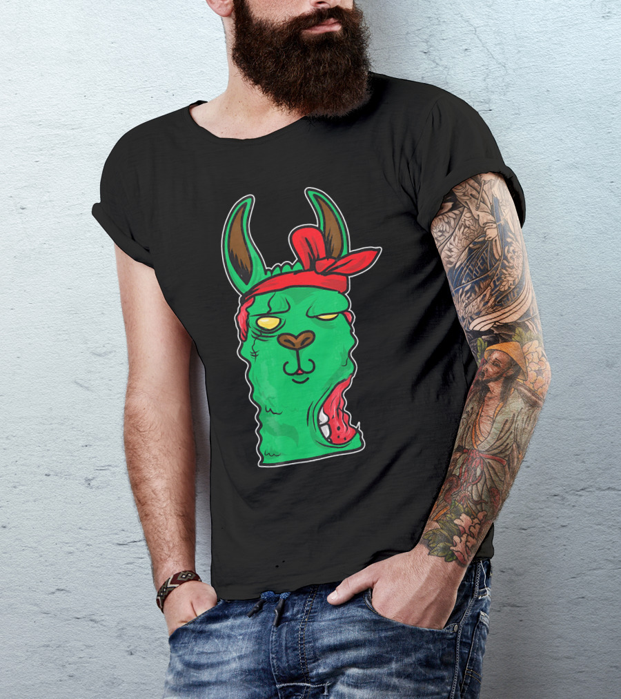 Zombie Llama Bandana Apocalypse T-Shirt