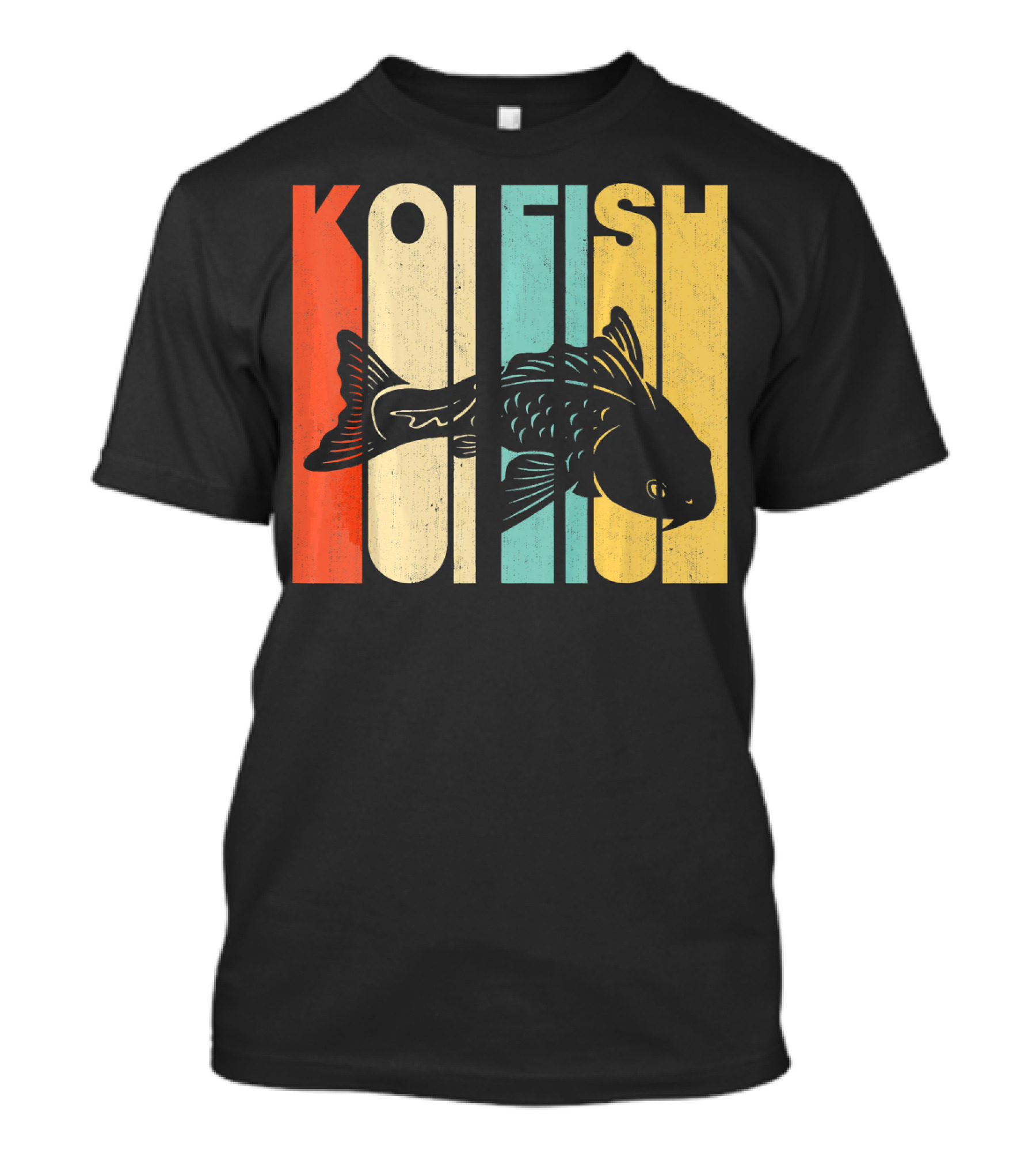 Vintage Retro Koi Fish Bold Multicolor Typography T-Shirt