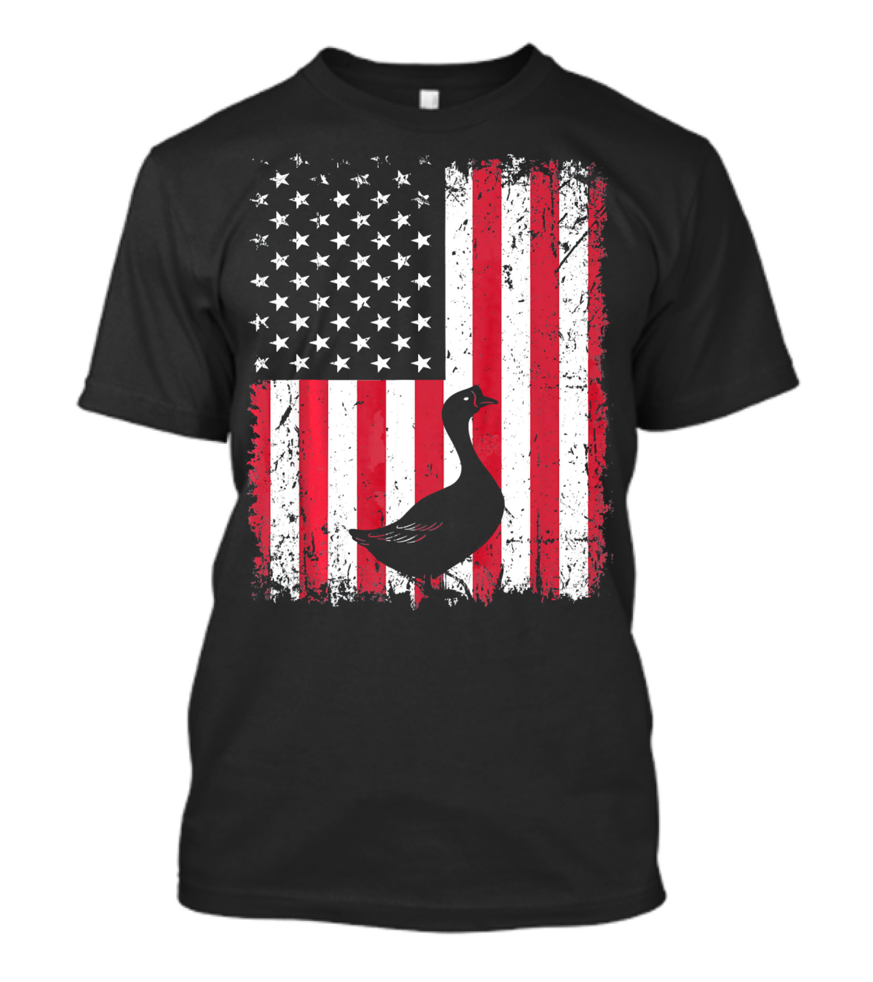 Vintage American Flag Goose Animals Love T-Shirt