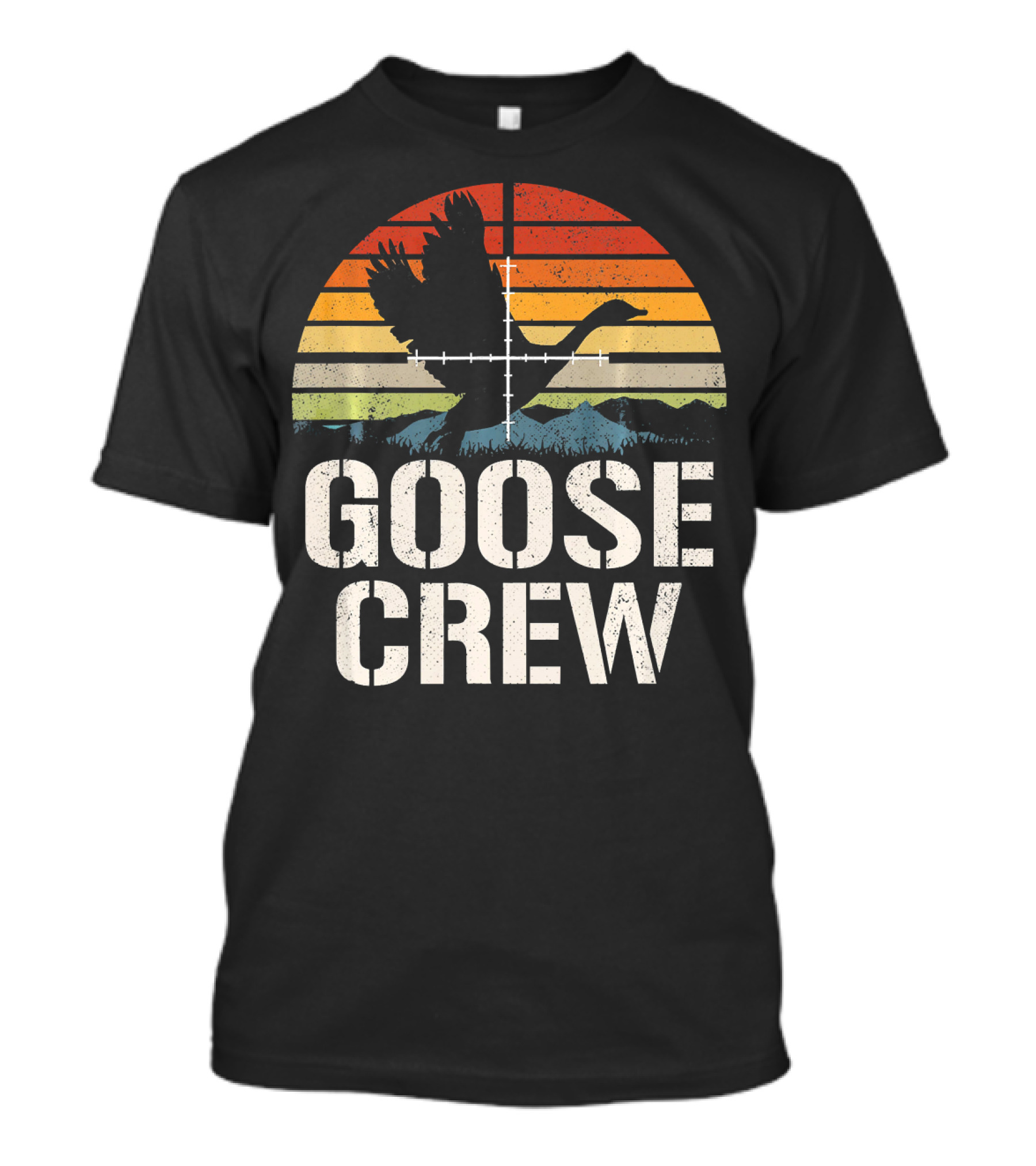 Vintage Sunset Goose Crew Hunter Group Goose T-Shirt