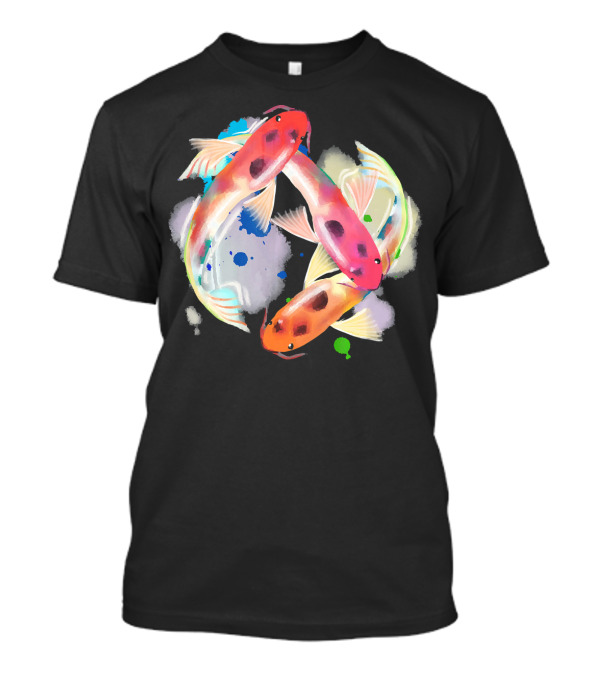Watercolor Japanese Koi Fish Circle T-Shirt