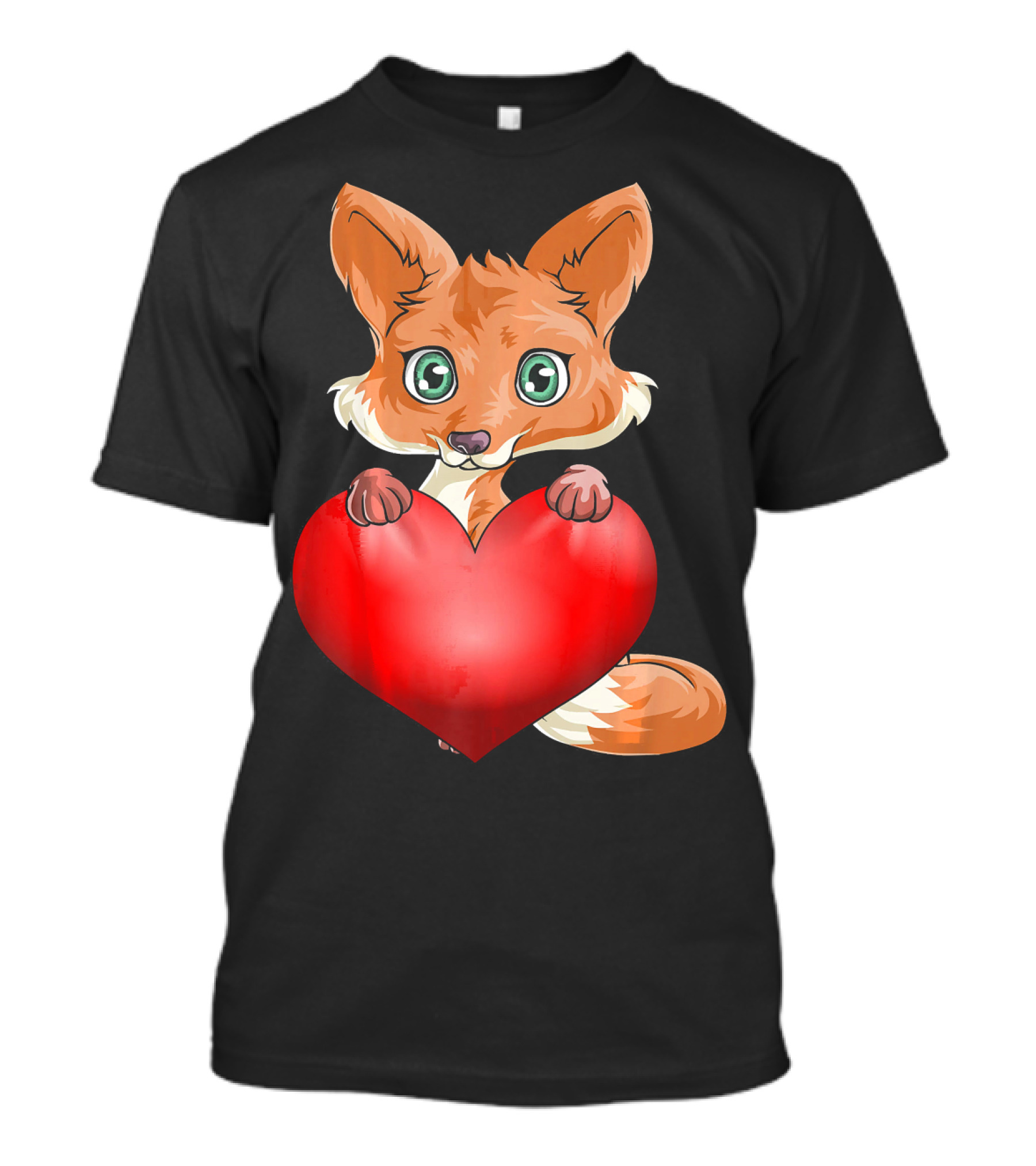 Valentines Day Fox Holding Heart T-Shirt