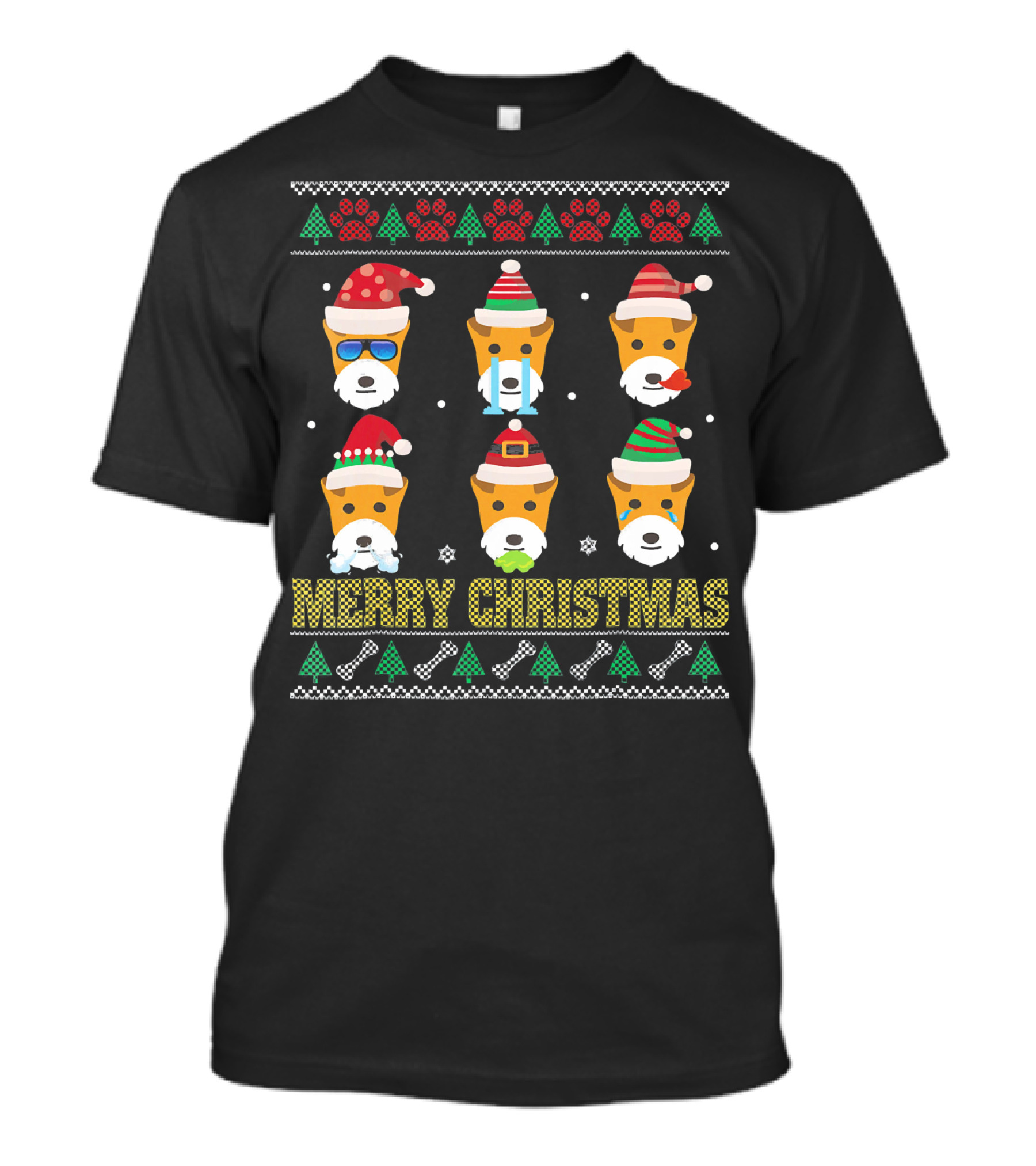 Merry Christmas WIRE FOX TERRIER UglyDog Santa T-Shirt