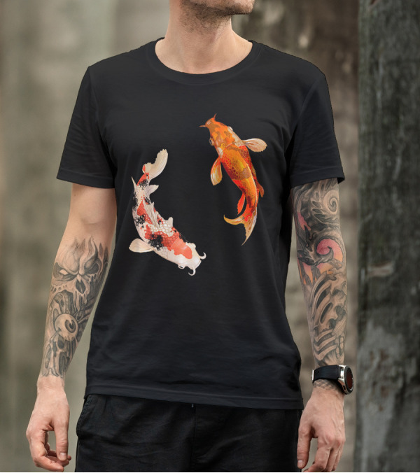 Yin Yang Koi Fishes Harmony Flowing Elegance T-Shirt