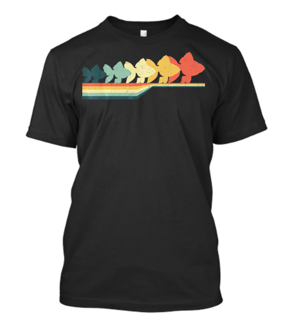 Vintage Retro GOLDFISH Lover Rainbow T-Shirt