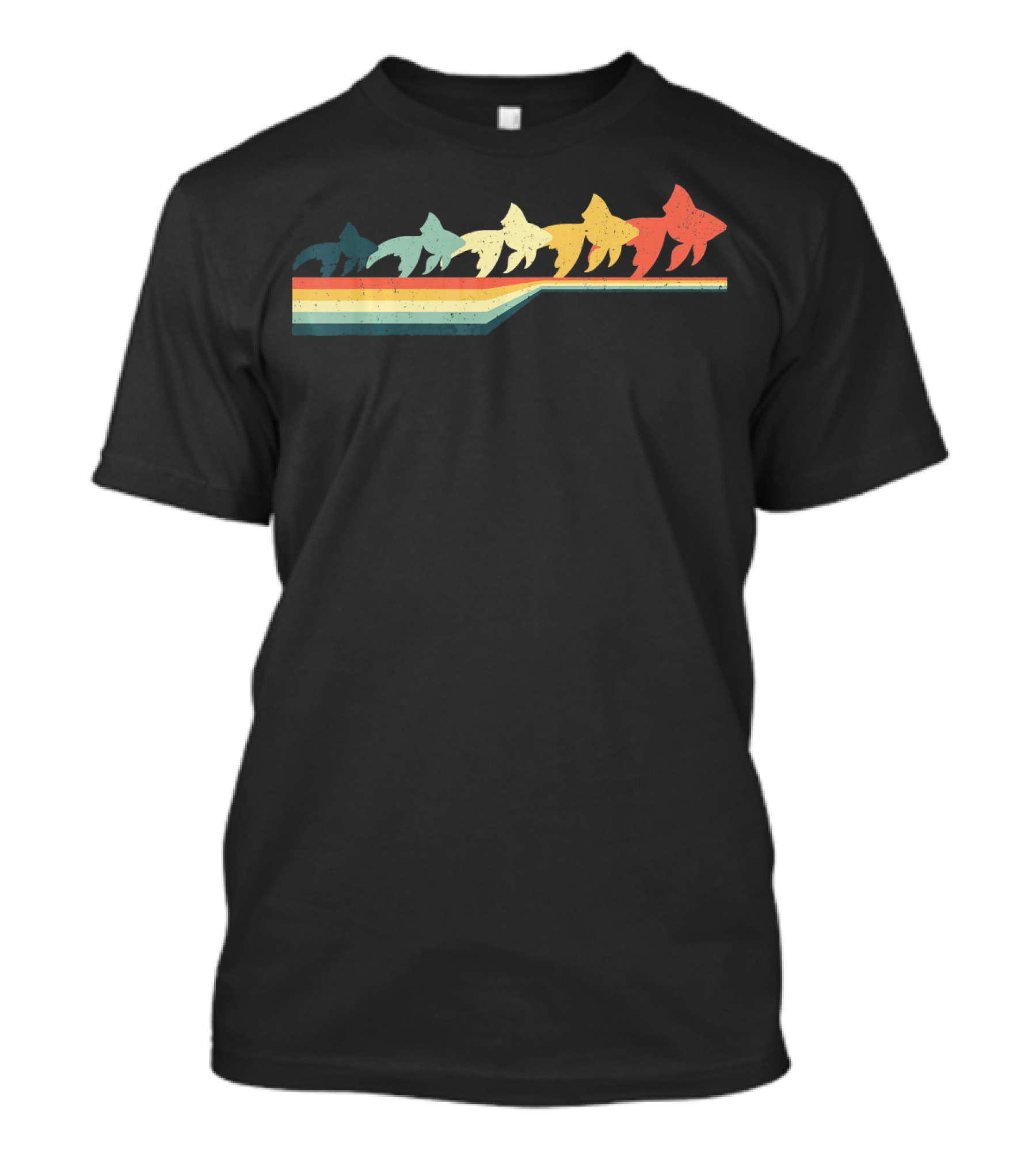 Vintage Retro Rainbow Black Moor Goldfish T-Shirt