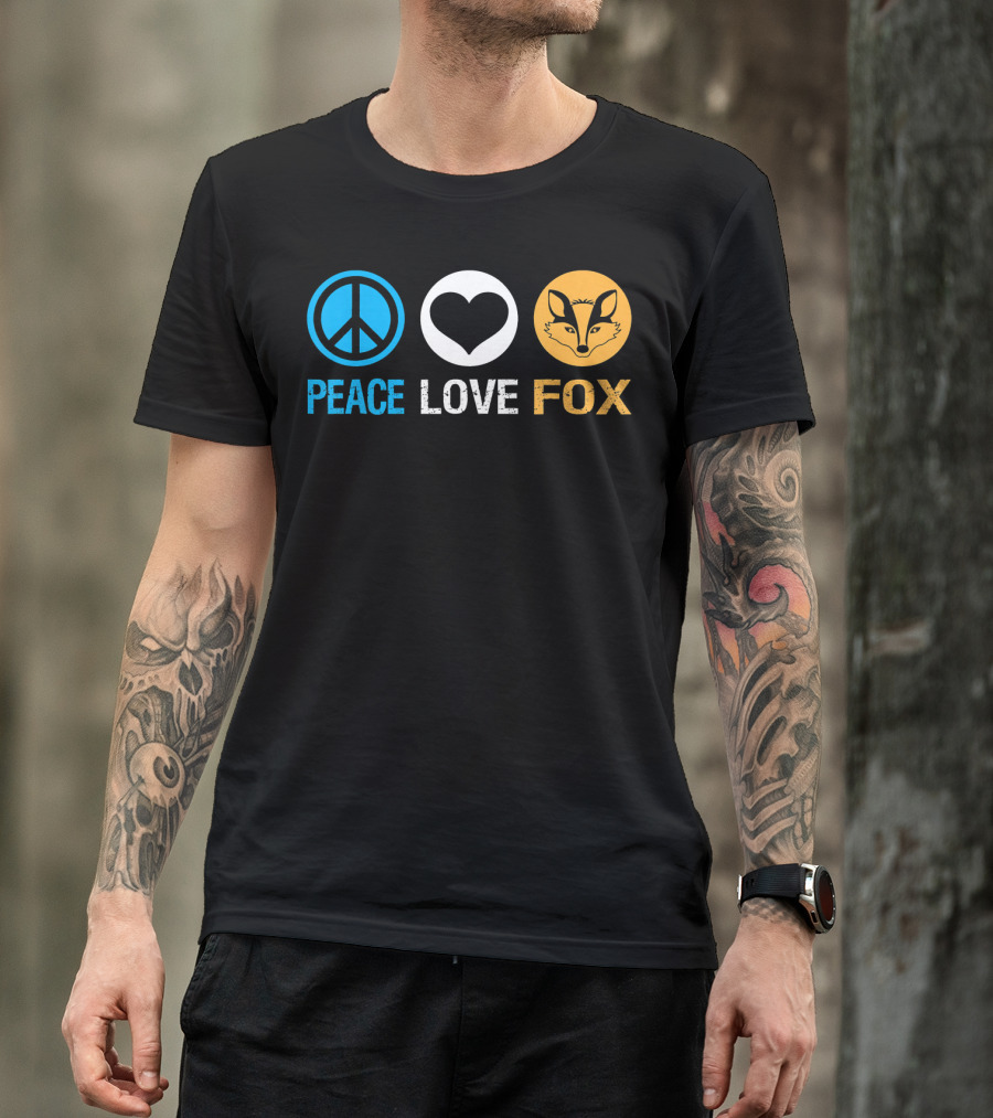 Peace Love Fox Vintage Foxes T-Shirt