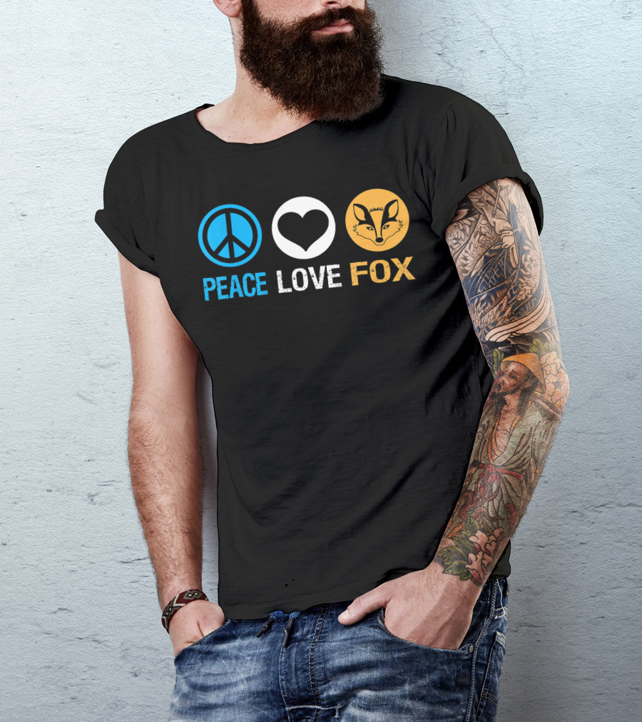 Peace Love Fox Vintage Foxes T-Shirt
