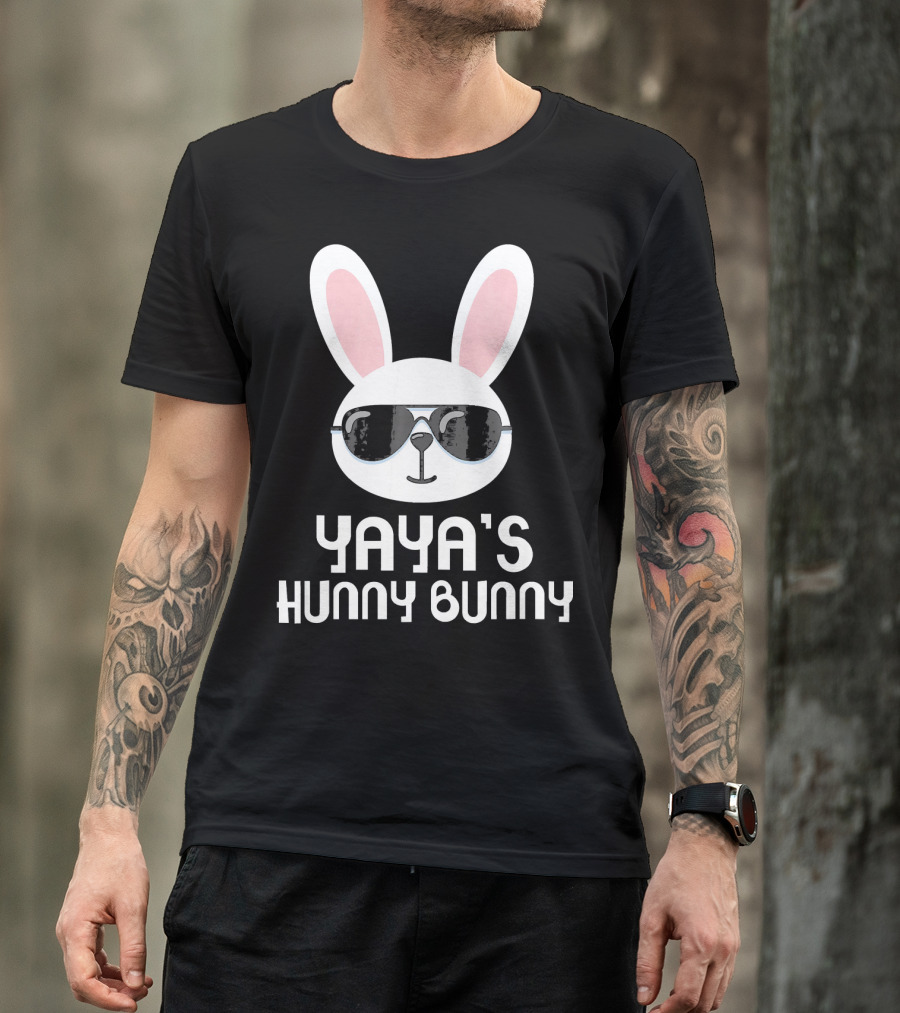 Yaya's Hunny Bunny Cool Easter Bunny Wearing Sunglasses T-Shirt