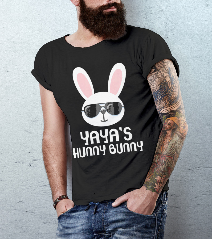 Yaya's Hunny Bunny Cool Easter Bunny Wearing Sunglasses T-Shirt