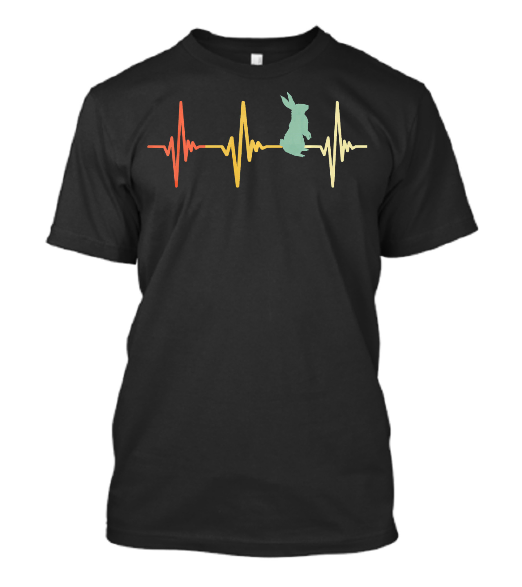 Retro Vintage Bunny Rabbit Heartbeat Bun T-Shirt