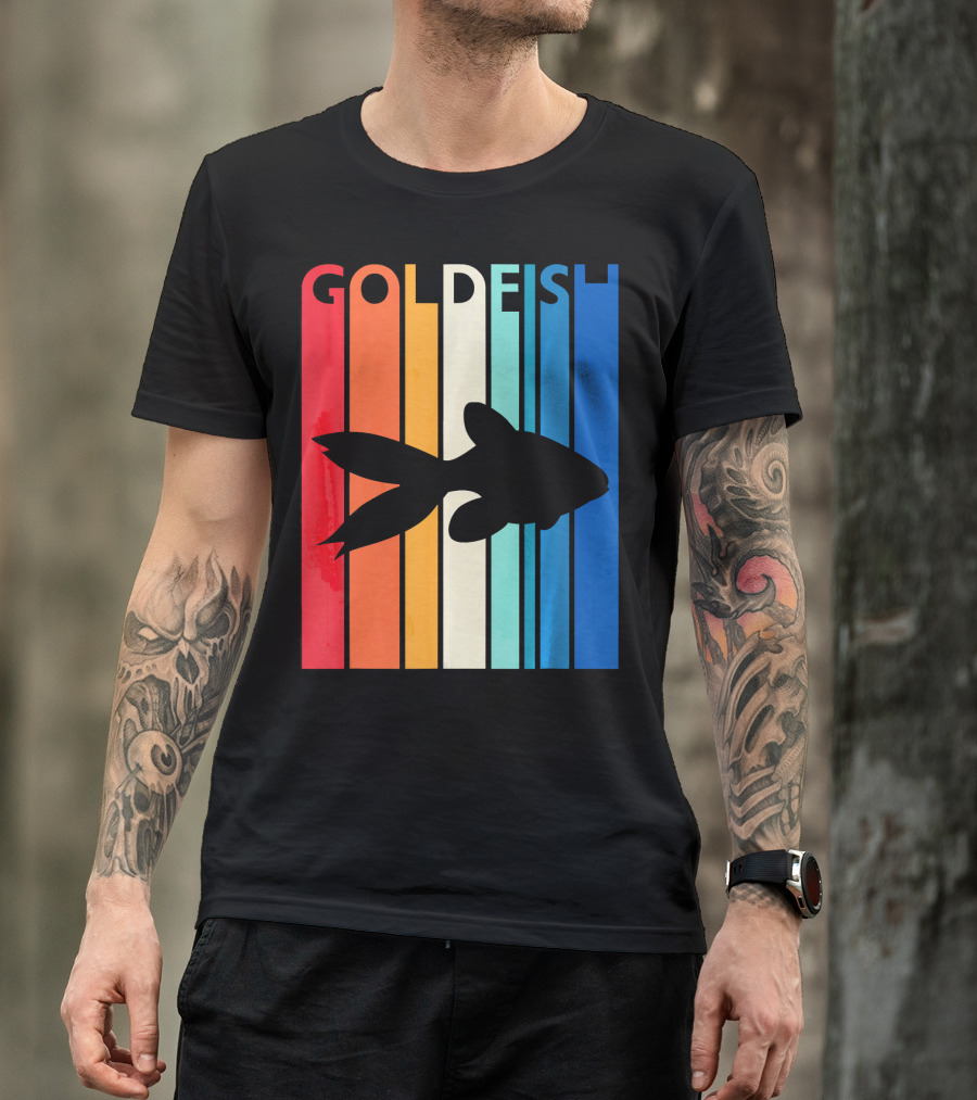 GOLDFISH Silhouette On Retro T-Shirt